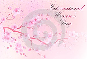 Greeting card dedicated to the international women`s day