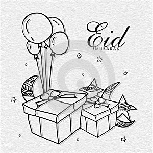Greeting Card design for Eid Festival celebration