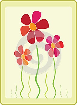 Greeting card design with flowers