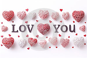 Greeting Card: Design with Gentle I Love You and Hearts