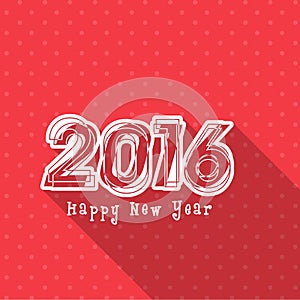 Greeting card design for Happy New Year 2016.