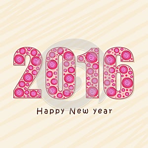 Greeting card design for Happy New Year 2016.