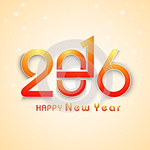 Greeting card design for Happy New Year 2016.