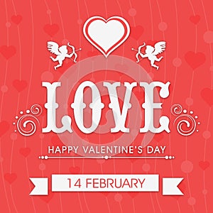 Greeting card design for Happy Valentines Day.