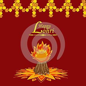 Greeting card design for Punjabi festival, Lohri celebration.