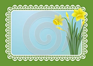 Greeting card with doffodils photo