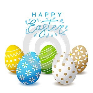 Greeting card with Easter eggs with color ornate for Your holiday design 2