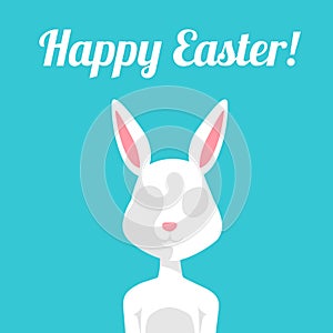 Greeting card Easter rabbit vector illustration