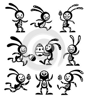 Greeting card Easter rabbit vector illustration