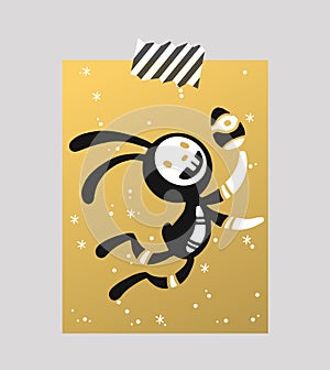 Greeting card Easter rabbit vector illustration