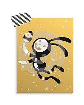 Greeting card Easter rabbit vector illustration