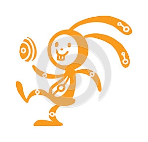 Greeting card Easter rabbit vector illustration