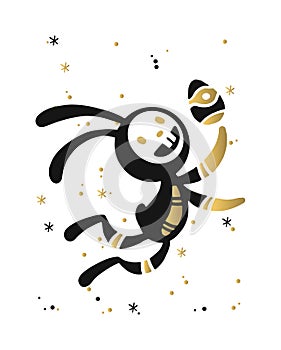 Greeting card Easter rabbit vector illustration