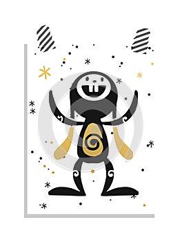 Greeting card Easter rabbit vector illustration