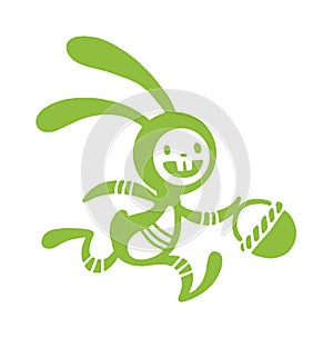 Greeting card Easter rabbit vector illustration