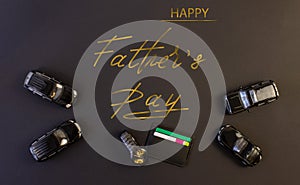 Greeting card on Father`s Day with text - father a happy day