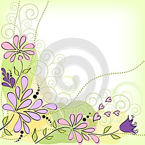 Greeting card with flowers.