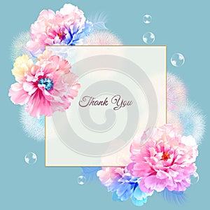 Greeting card with flowers, can be used as invitation card for wedding, birthday and other holiday and summer background