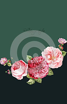 Greeting card with flowers, can be used as invitation card for wedding, birthday and other holiday and summer background