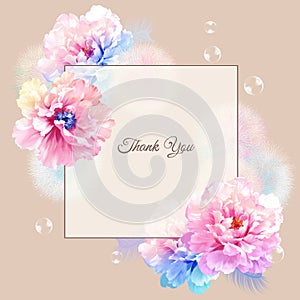 Greeting card with flowers, can be used as invitation card for wedding, birthday and other holiday and summer background