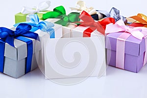 Greeting card with gift boxes