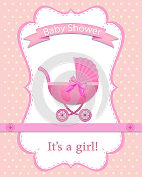 Greeting  card for a girl on Baby Shower