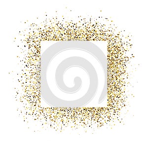 Greeting card with golden glitter background