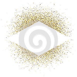 Greeting card with golden glitter background