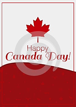 Greeting card of Happy Canada Day vector illustration.