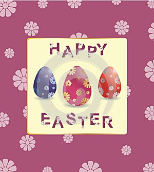 Greeting card happy easter vector