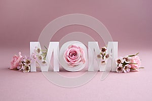 Greeting card for Happy mother day. Seasonal nature background. Beauty concept.