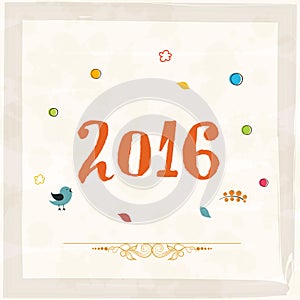 Greeting card for Happy New Year 2016.