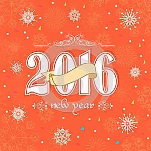 Greeting card for Happy New Year 2016.