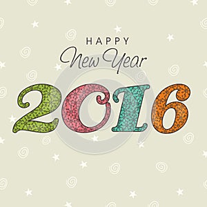 Greeting card for Happy New Year 2016.