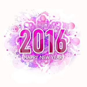 Greeting card for Happy New Year 2016.