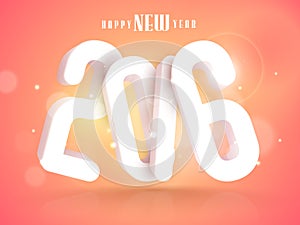 Greeting card for Happy New Year 2016 celebration.