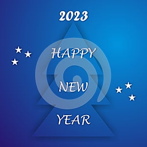 Greeting card, Happy New Year, blue color, eps.