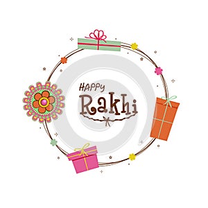 Greeting Card for Happy Rakhi celebration.