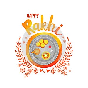 Greeting Card for Happy Rakhi celebration.