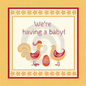 Greeting card we are having a baby