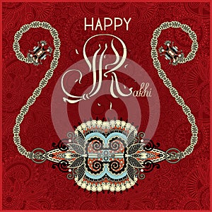 Greeting card for indian festive sisters and