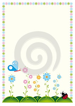 Greeting card or invitation with flowers