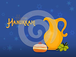 Greeting card for jewish holiday of Hanukkah