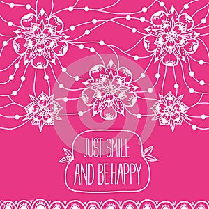 Greeting card Just smile and be happy