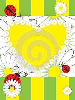 Greeting card with ladybirds