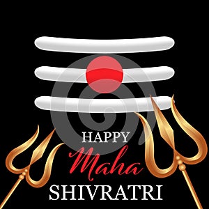 Greeting card for Maha Shivratri with Trishula and Mahadev Tilak signs photo