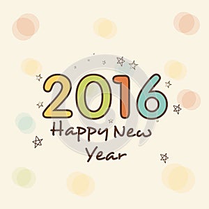 Greeting card for New Year 2016 celebration.