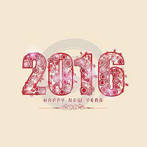 Greeting card for New Year 2016 celebration.