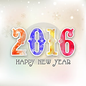 Greeting card for New Year 2016 celebration.