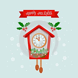 Greeting card with new year holidays. Concept Xmas